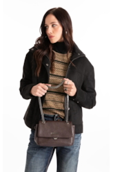 Bolsa Crossbody Millie Ellus Dark Brown