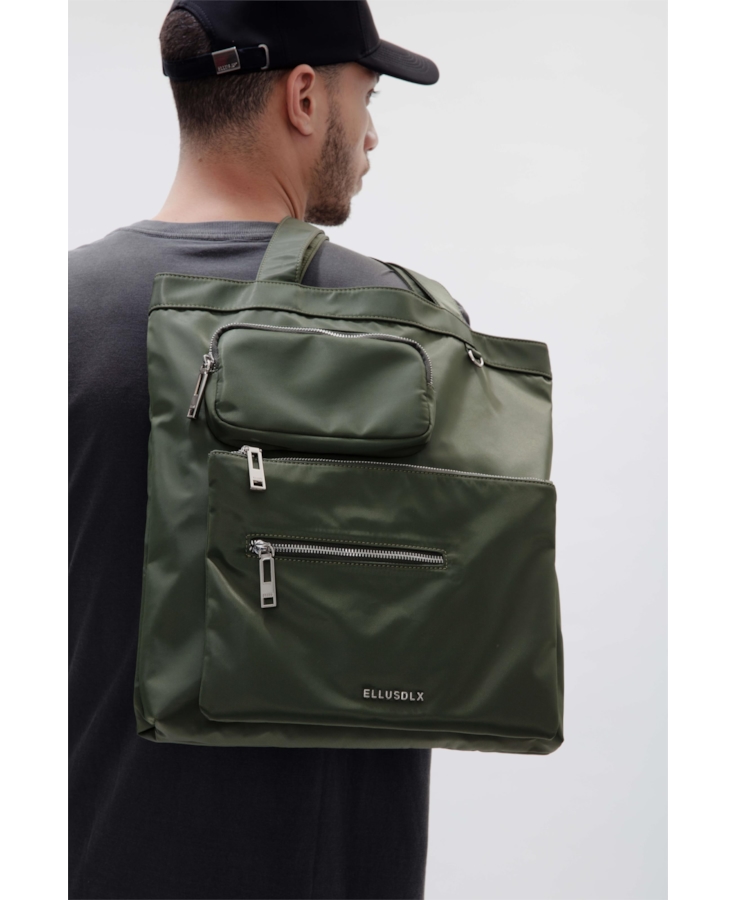 Bolsa Ellus Tote Bag Nylon Verde Militar