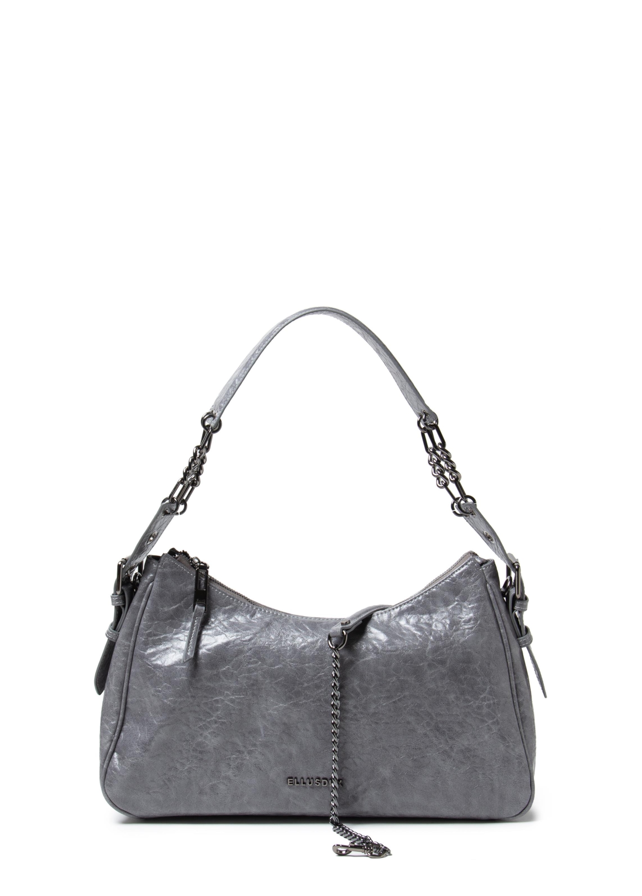 Bolsa Hobo Bag Magnolia Ellus Cinza Claro