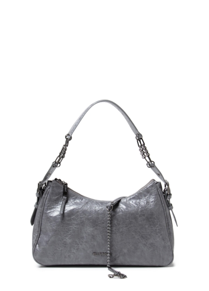 Bolsa Hobo Bag Magnolia Ellus Cinza Claro