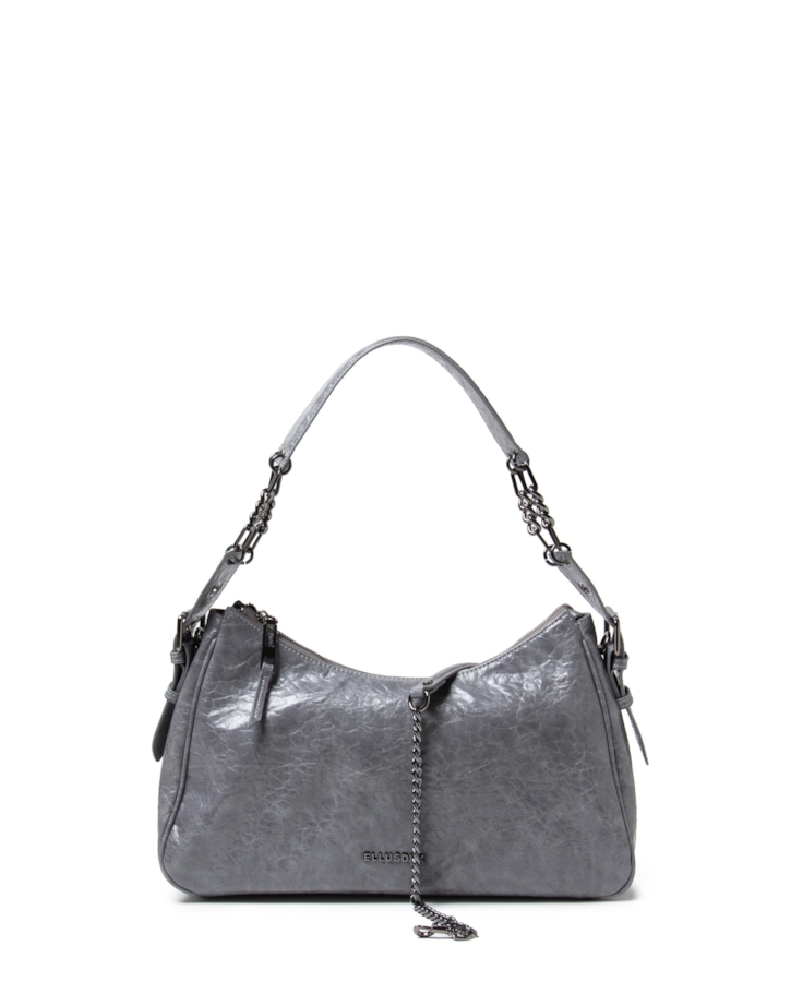 Bolsa Hobo Bag Magnolia Ellus Cinza Claro