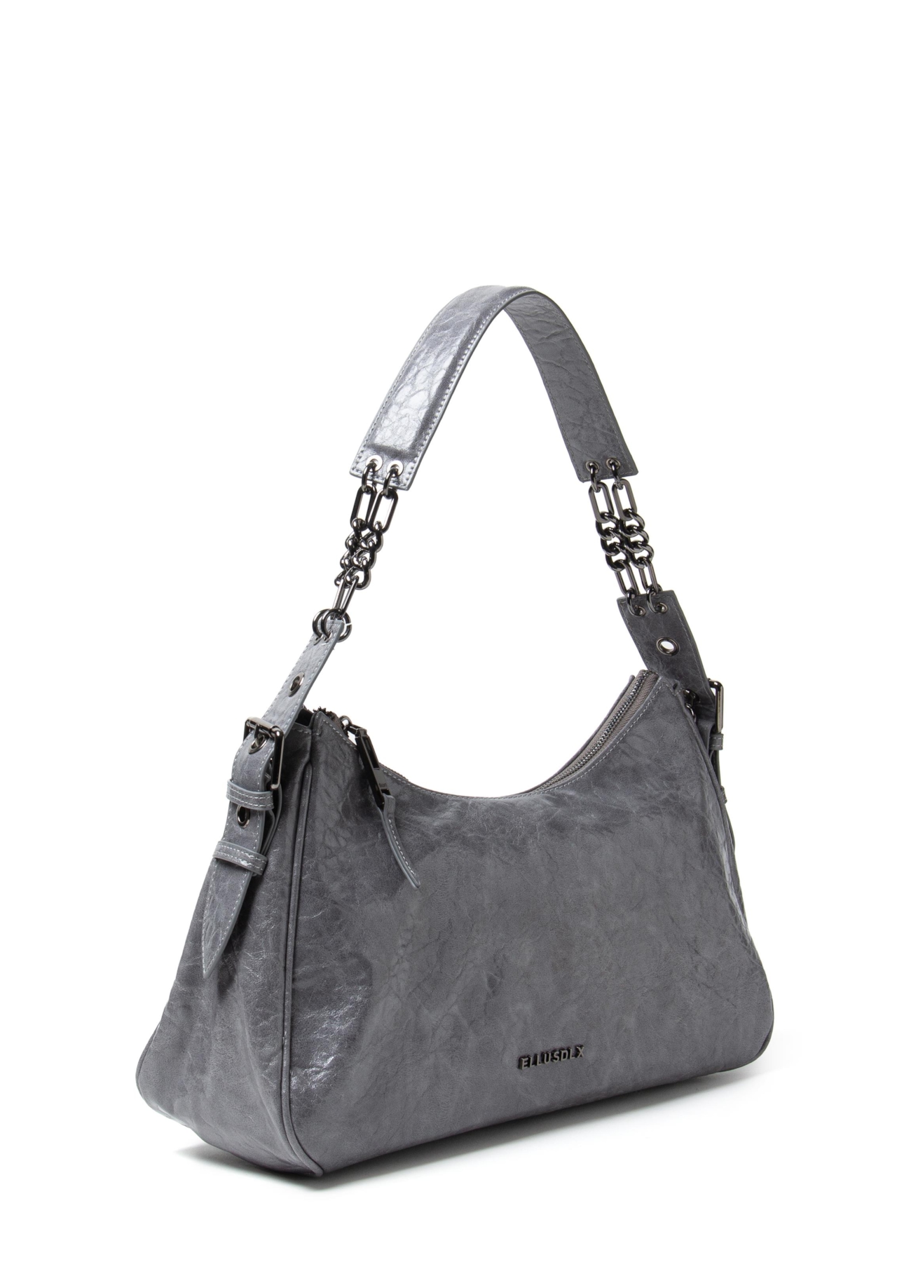Bolsa Hobo Bag Magnolia Ellus Cinza Claro