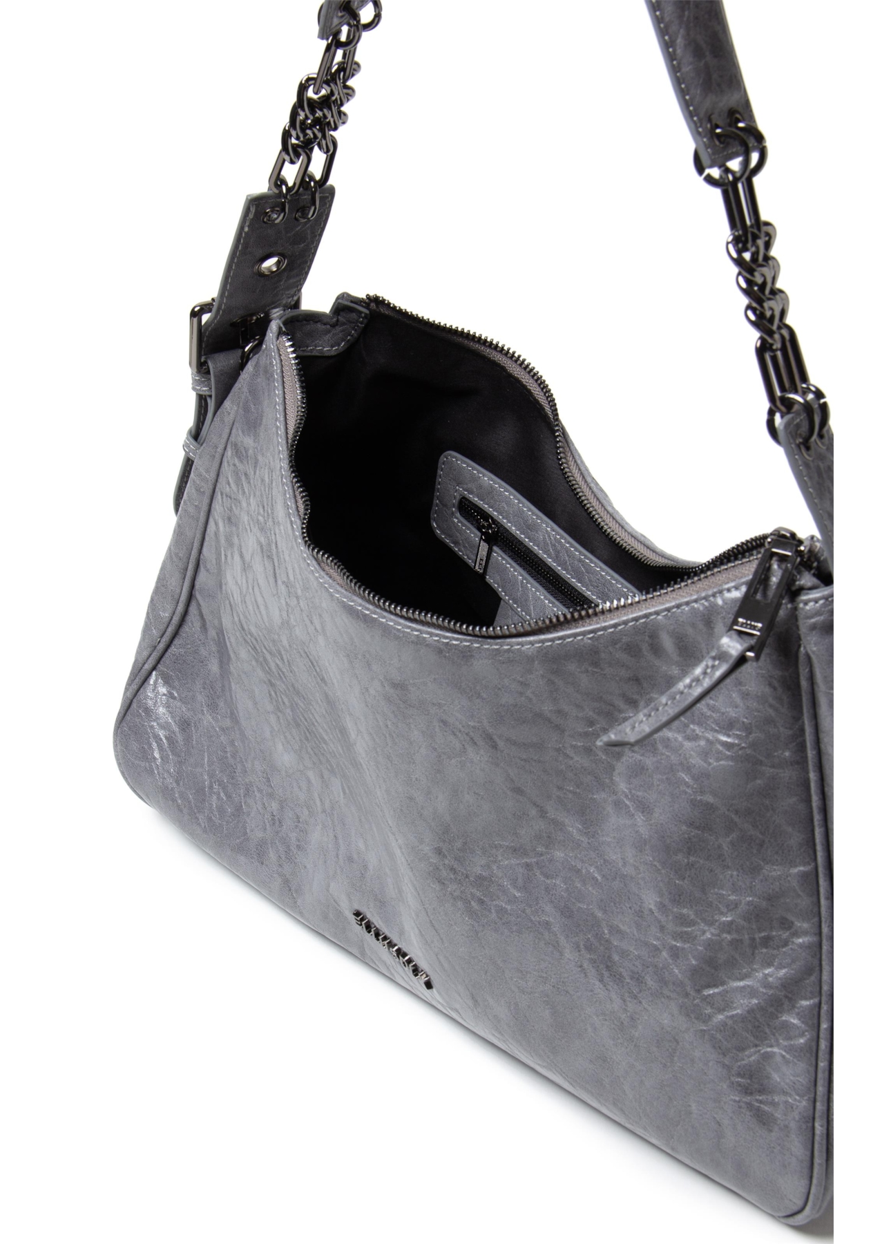 Bolsa Hobo Bag Magnolia Ellus Cinza Claro
