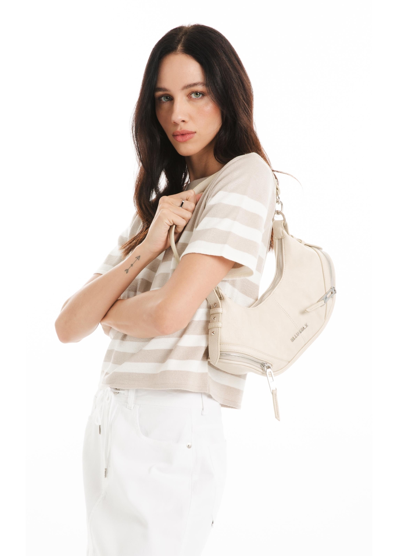 Bolsa Hobo Bag Melina Ellus Off White