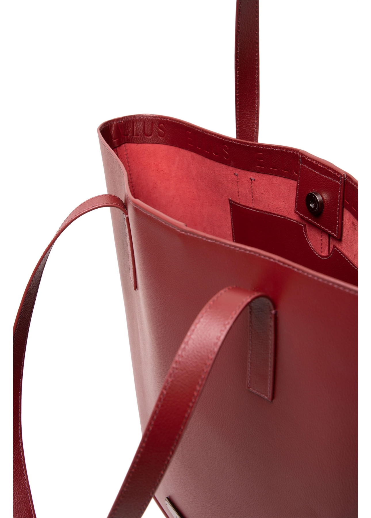 Bolsa Shopping Bag Ellus Leather Bordeaux