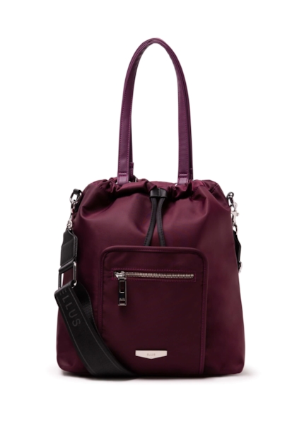 Bolsa Shopping Bag Nylon Crimp Ellus Dark Wine