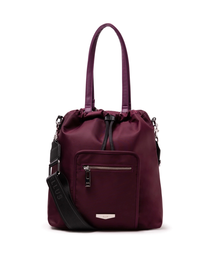 Bolsa Shopping Bag Nylon Crimp Ellus Dark Wine