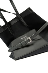 Bolsa Shoulder Bag Canvas Preto