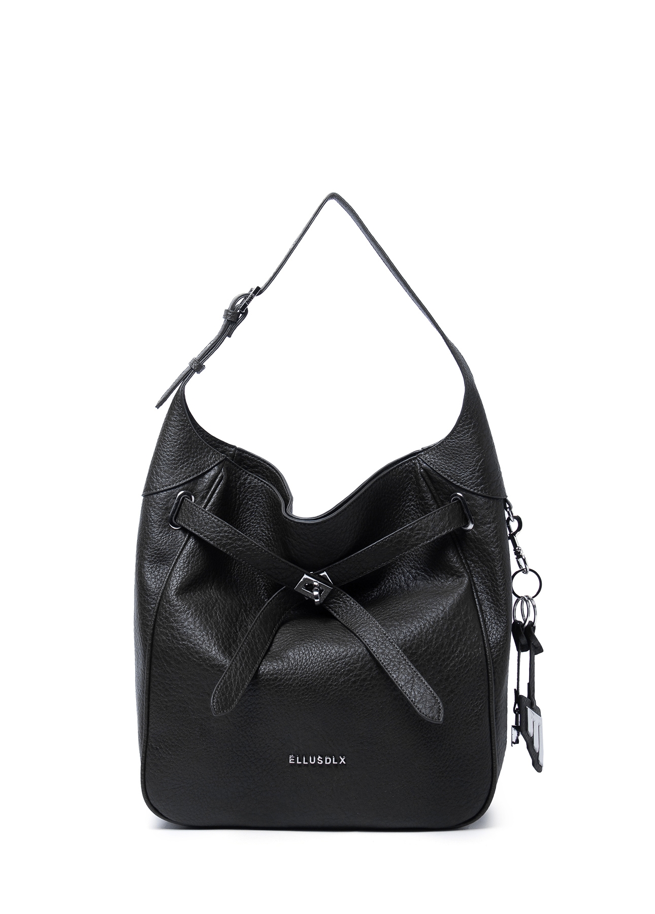 Bolsa Shoulder Bag Lock Samantha Preto