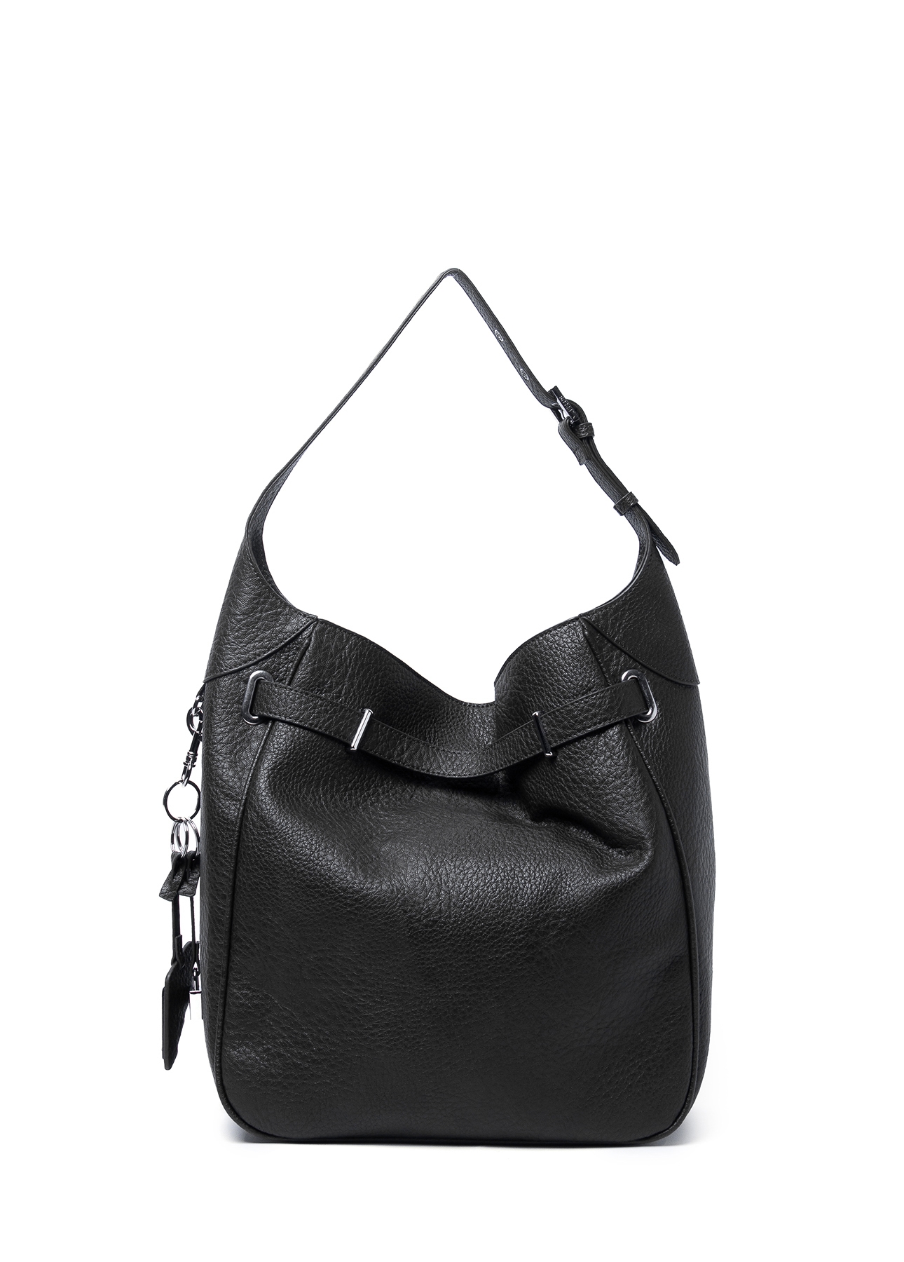 Bolsa Shoulder Bag Lock Samantha Preto