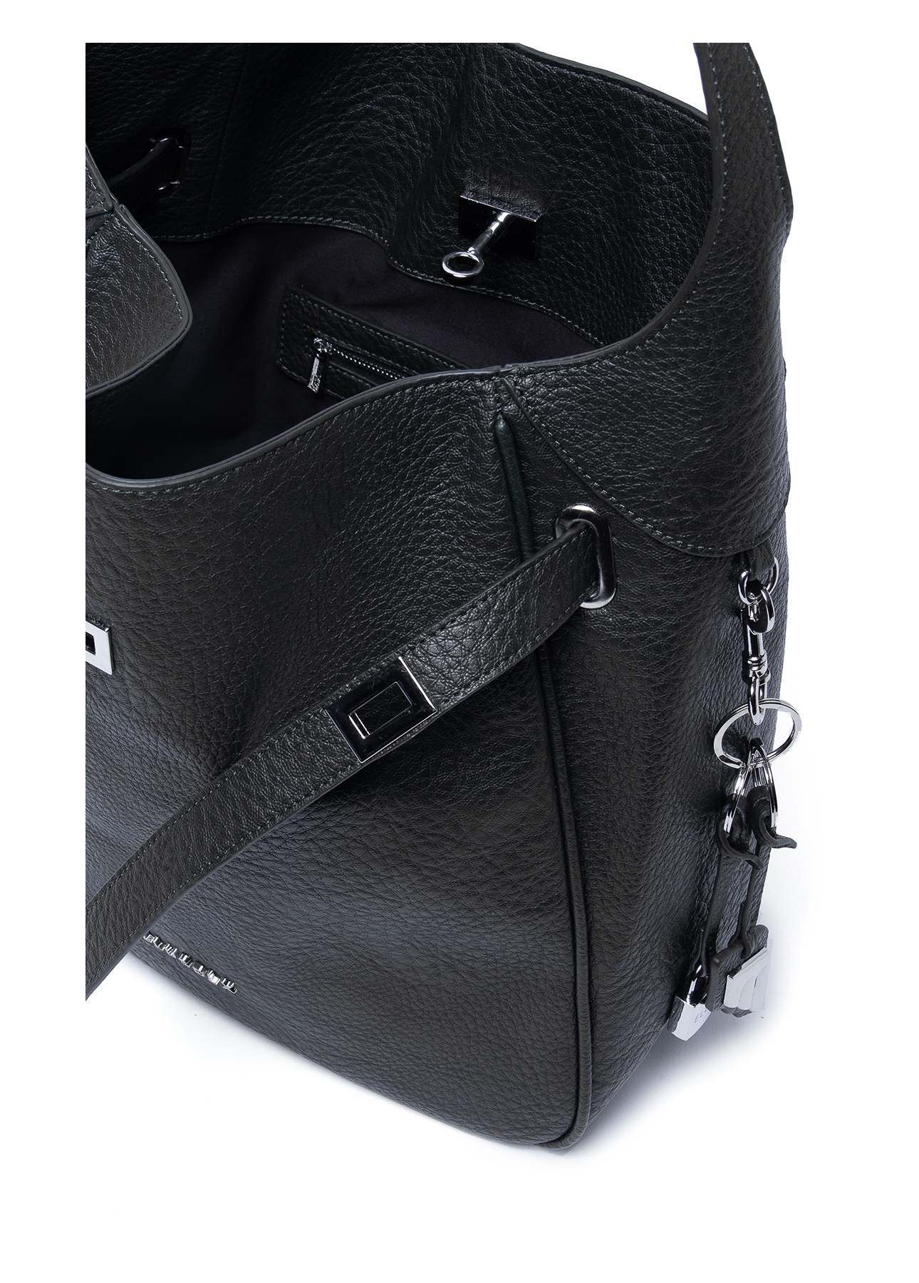 Bolsa Shoulder Bag Lock Samantha Preto