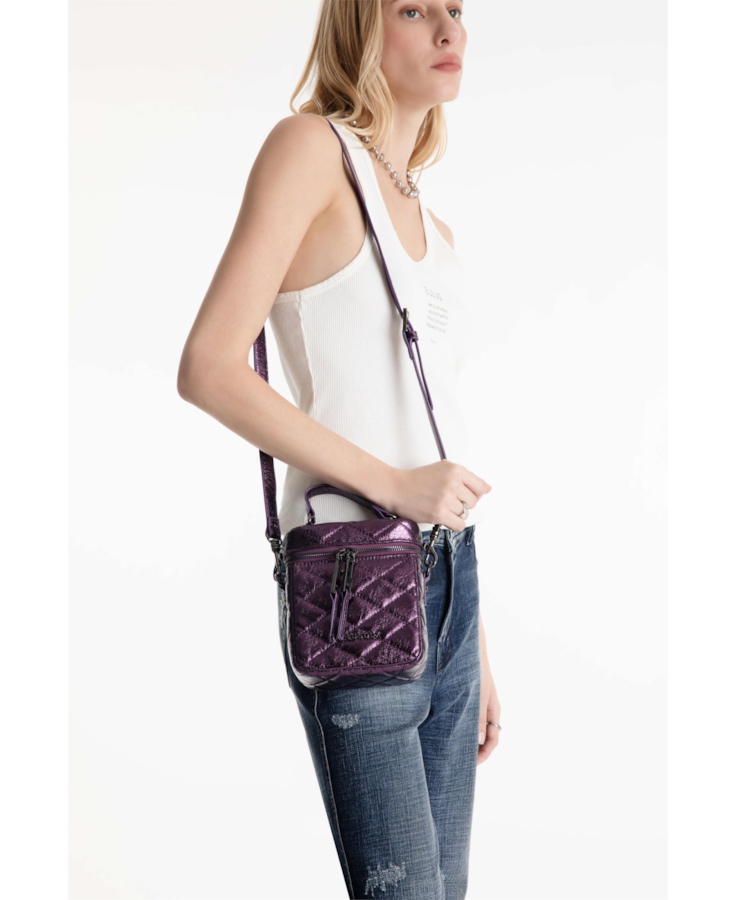 Bolsa Small Bag Quilted Deail Roxo