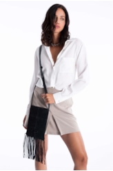 Bolsa Small Crossbody Bag Faux Ellus Preto