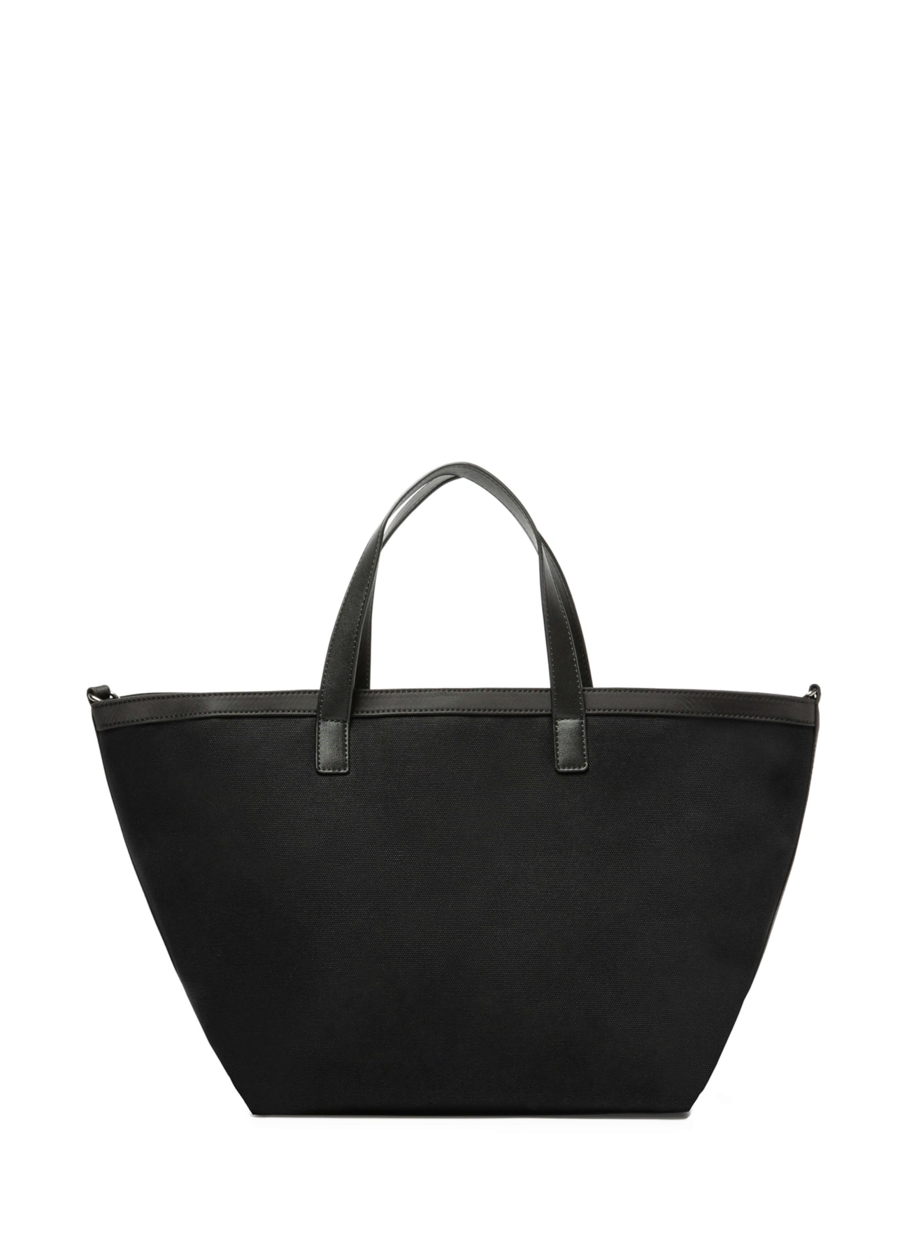 Bolsa Tote Bag Canvas Leather Ellus Preto
