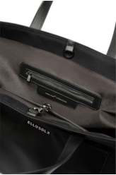 Bolsa Tote Bag Canvas Leather Ellus Preto