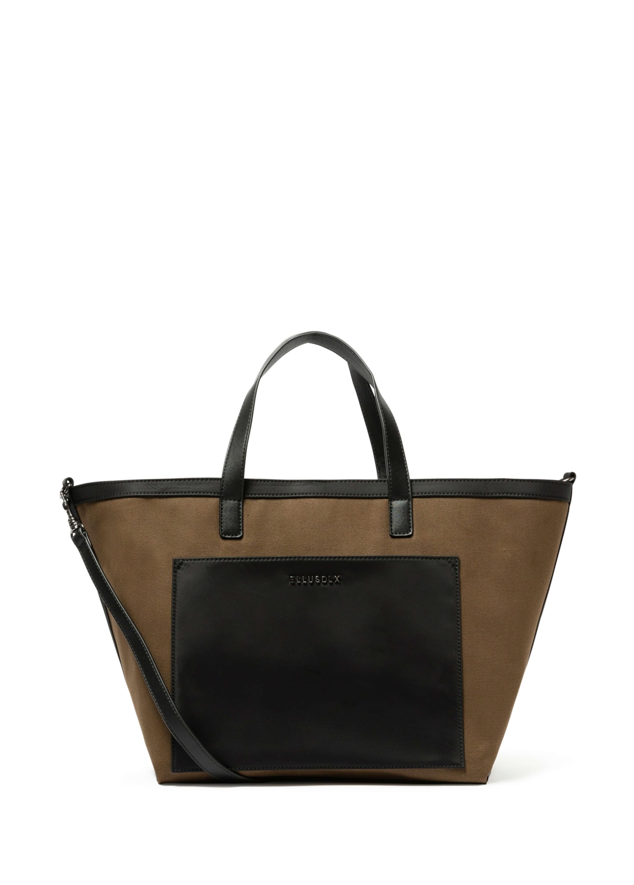 Bolsa Tote Bag Canvas Leather Ellus Tabaco