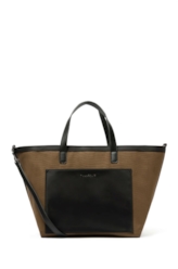 Bolsa Tote Bag Canvas Leather Ellus Tabaco