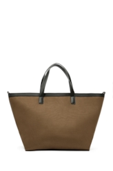 Bolsa Tote Bag Canvas Leather Ellus Tabaco