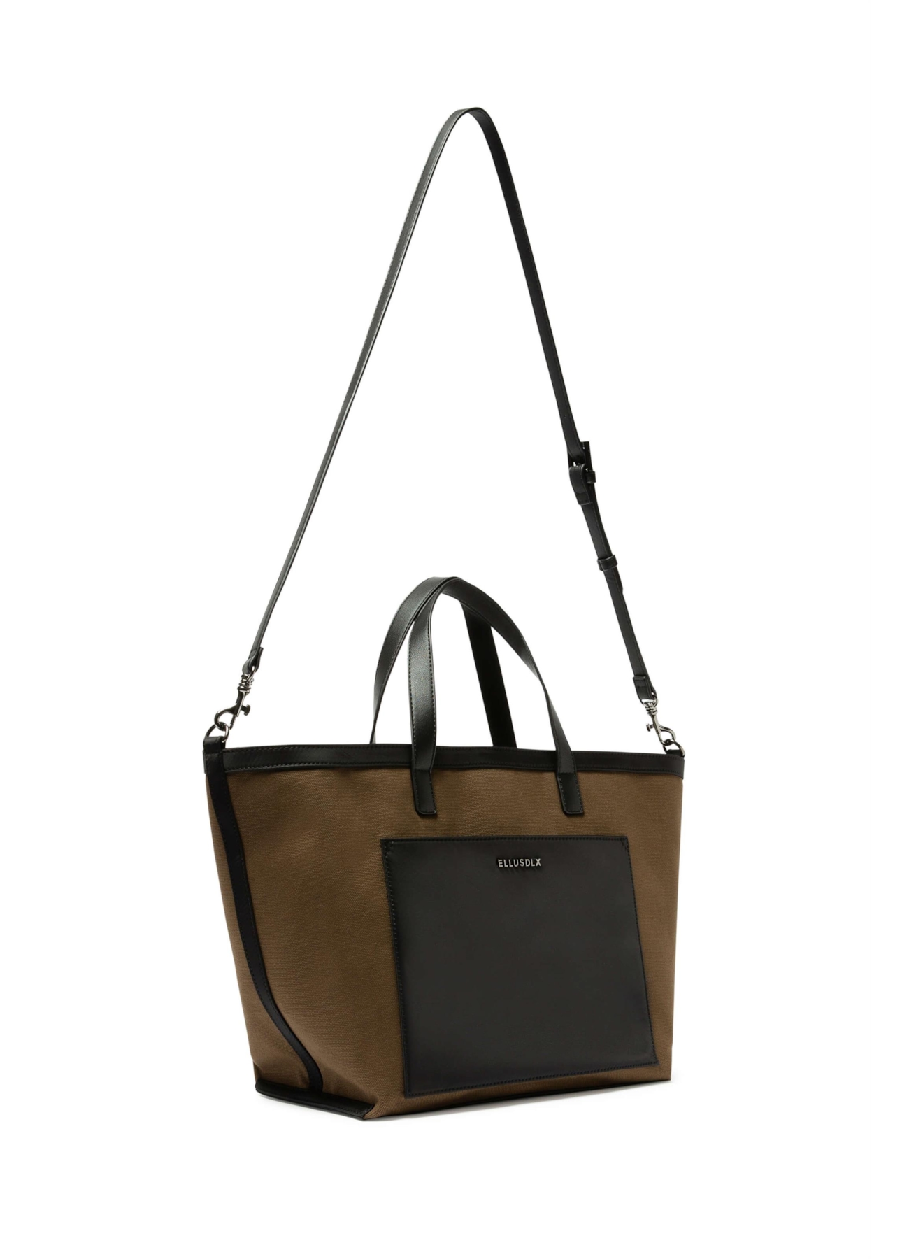 Bolsa Tote Bag Canvas Leather Ellus Tabaco