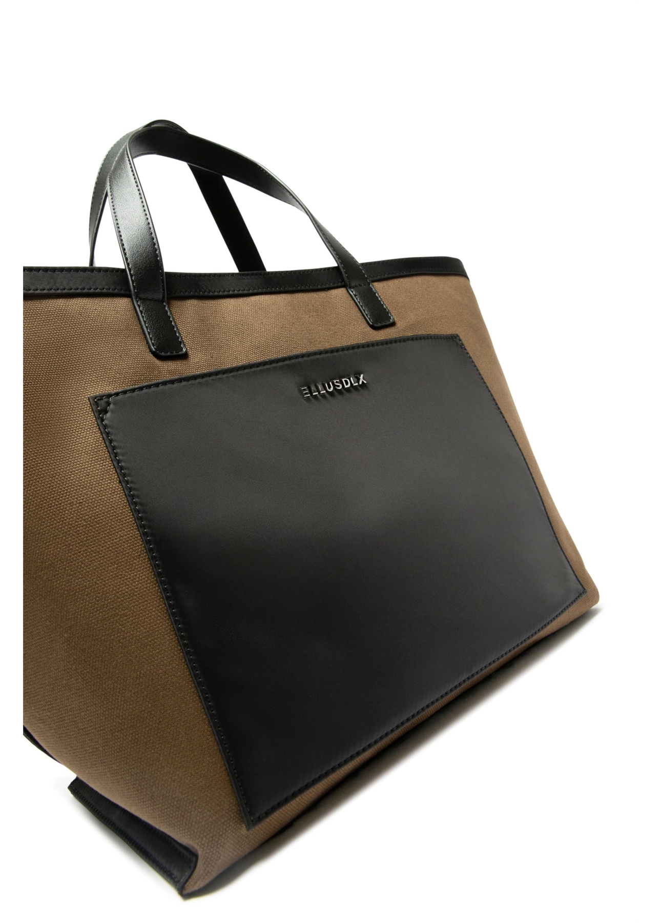 Bolsa Tote Bag Canvas Leather Ellus Tabaco