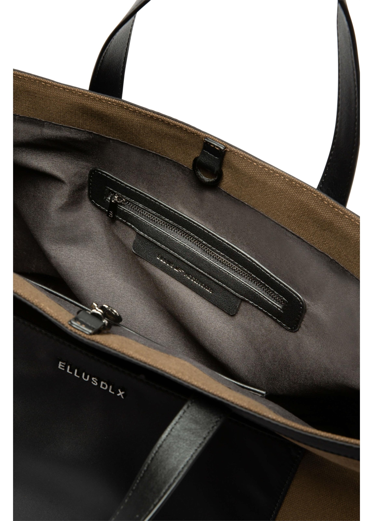 Bolsa Tote Bag Canvas Leather Ellus Tabaco