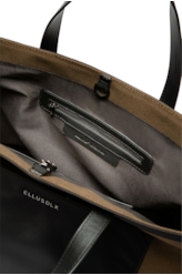 Bolsa Tote Bag Canvas Leather Ellus Tabaco