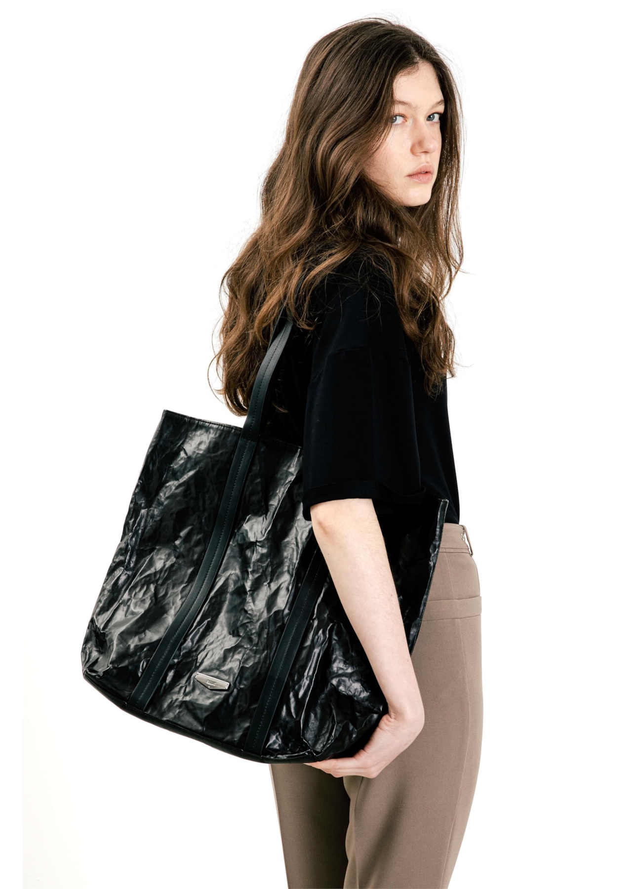 Bolsa Tote Bag Hera Techno Leather Preto