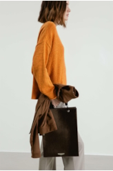 Bolsa Tote Bag Minimal Ellus Dark Brown