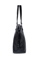 Bolsa Tote Bag Soft Techno Leather Ellus Preto