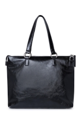 Bolsa Tote Bag Soft Techno Leather Ellus Preto