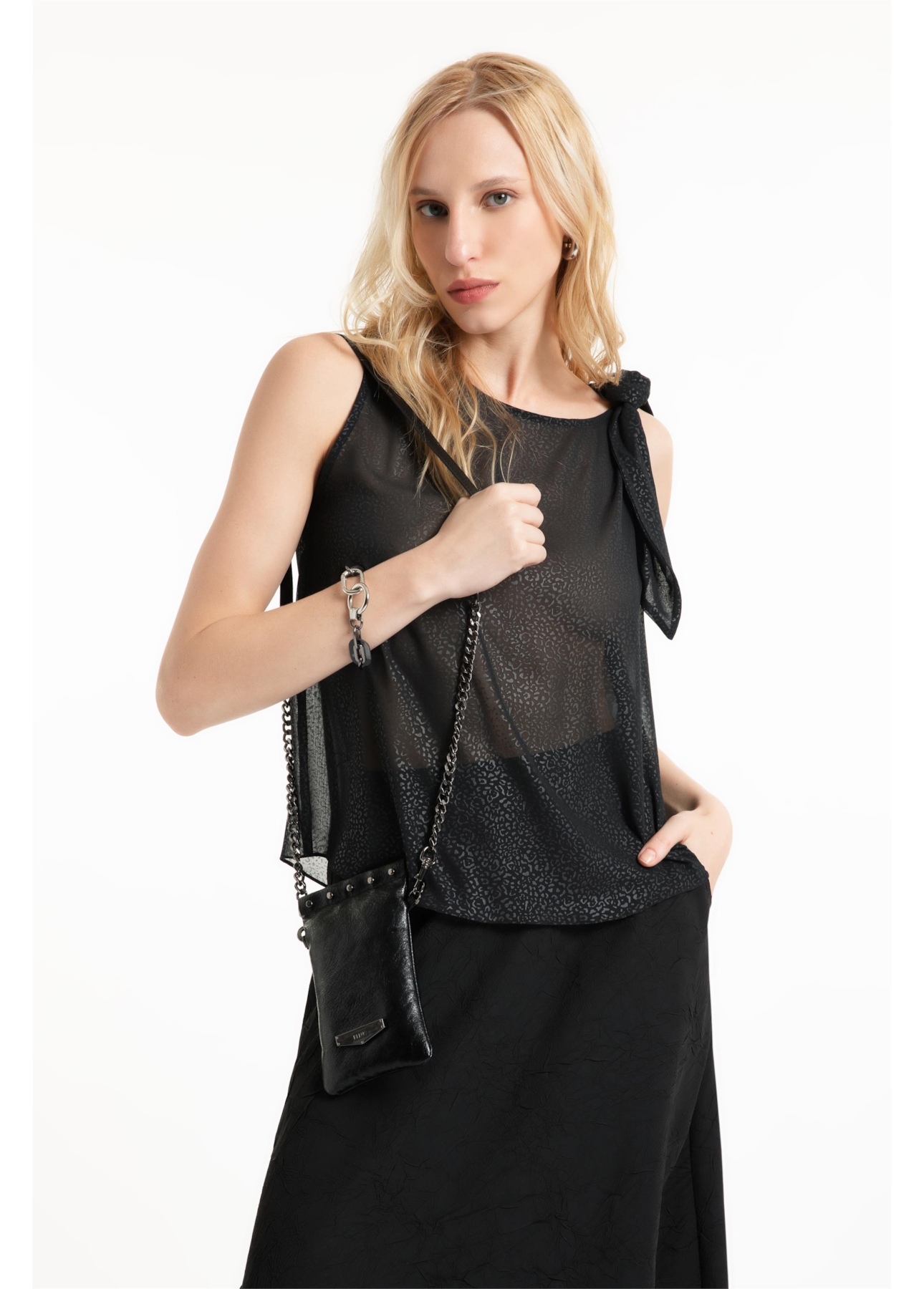 Bolsa Wallet Louise Ellus Preto