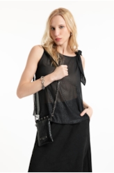 Bolsa Wallet Louise Ellus Preto