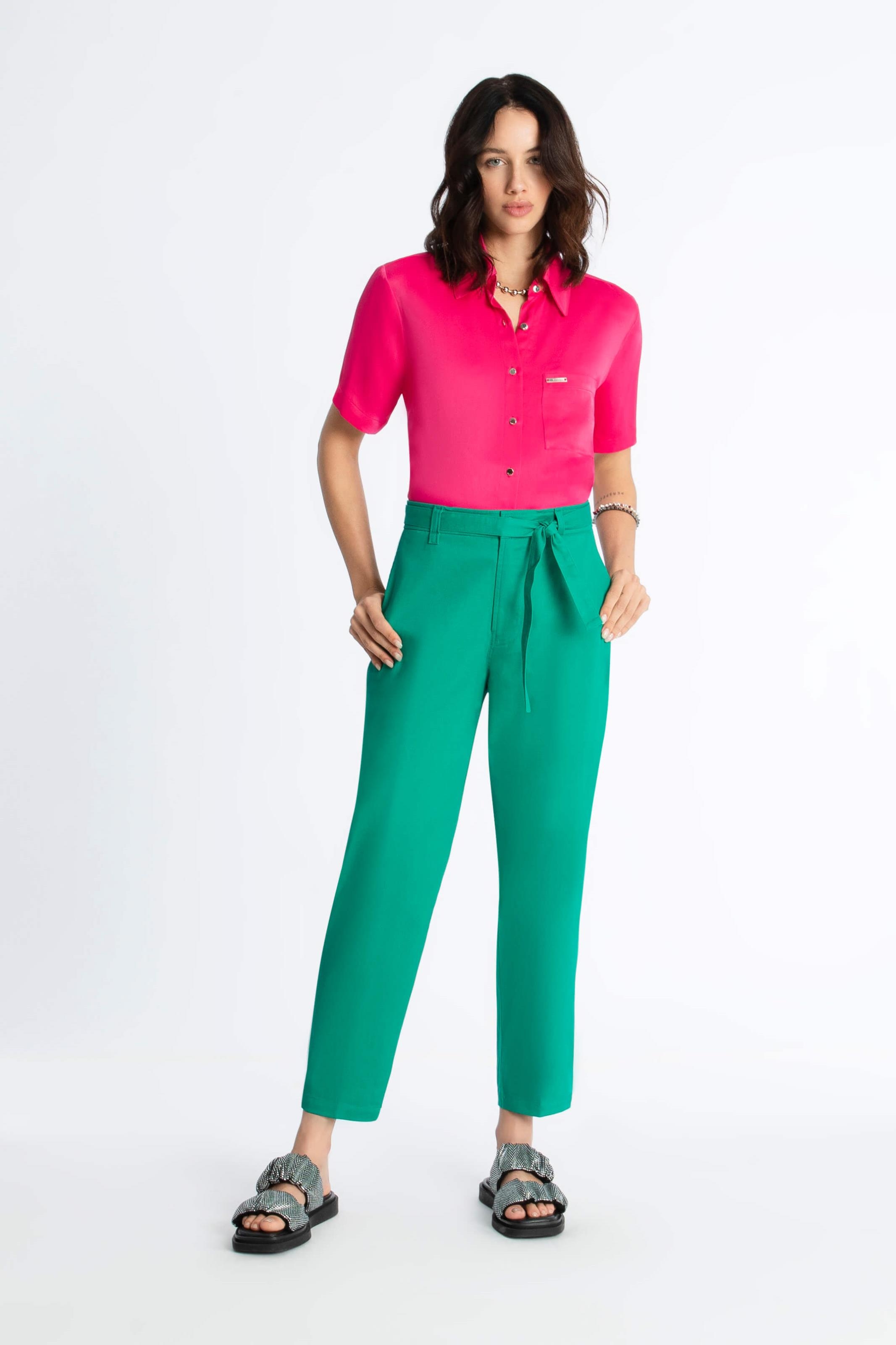 Calça Basket Mom Verde Bandeira