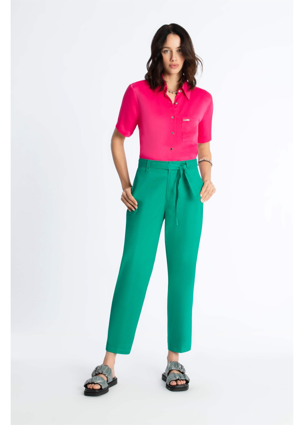 Calça Basket Mom Verde Bandeira