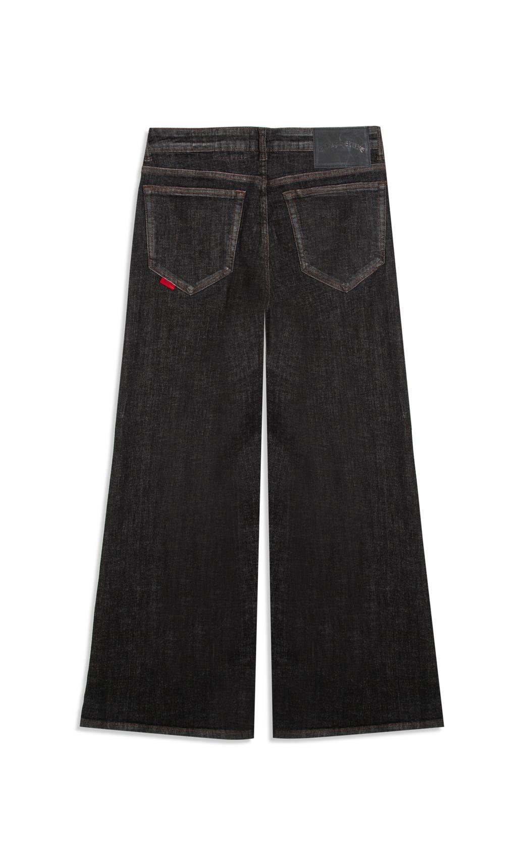 ゆか　0516 Calça Black Cross Flare Lav.Black C/ Luva