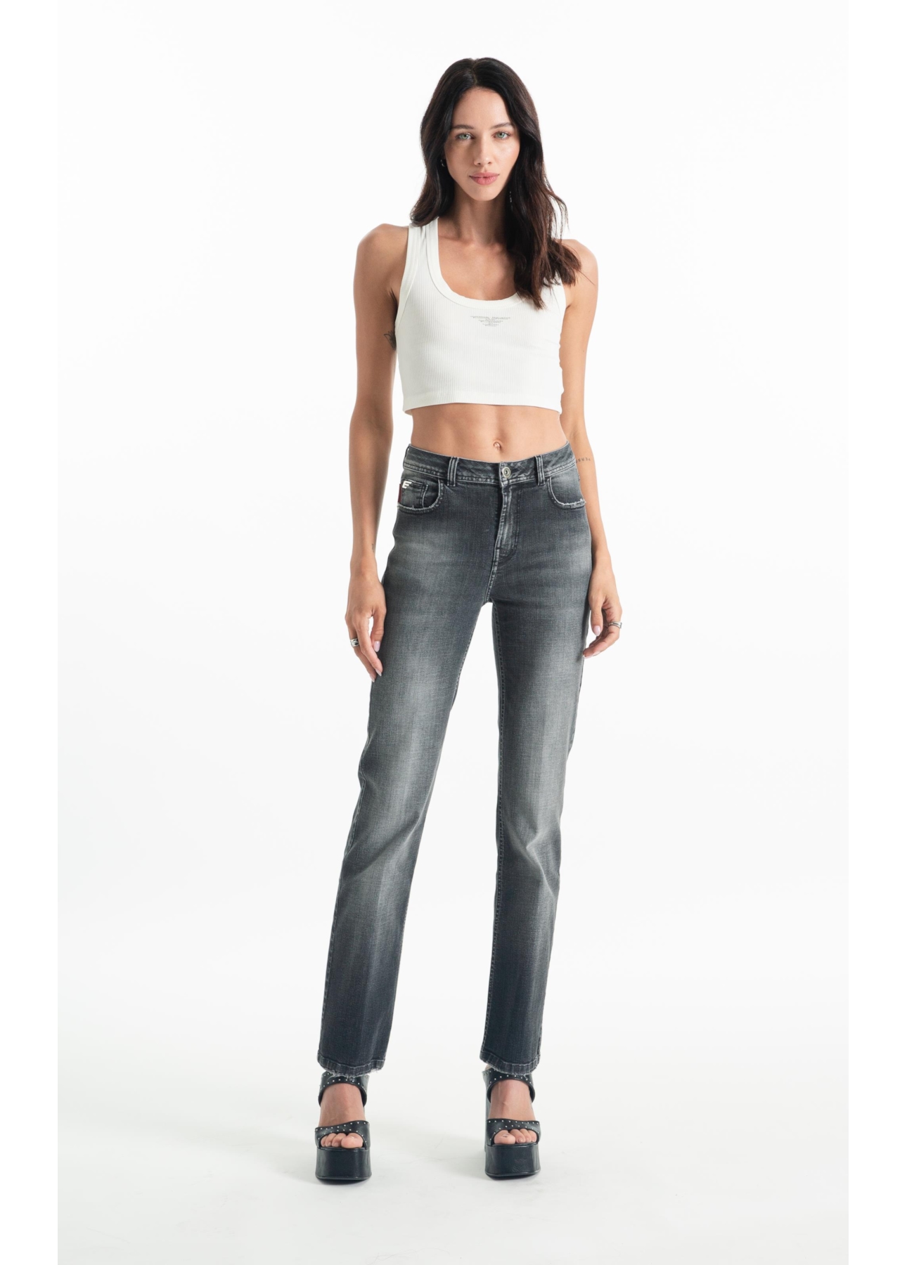 Calça Black Cross Reta Lav.Escuro