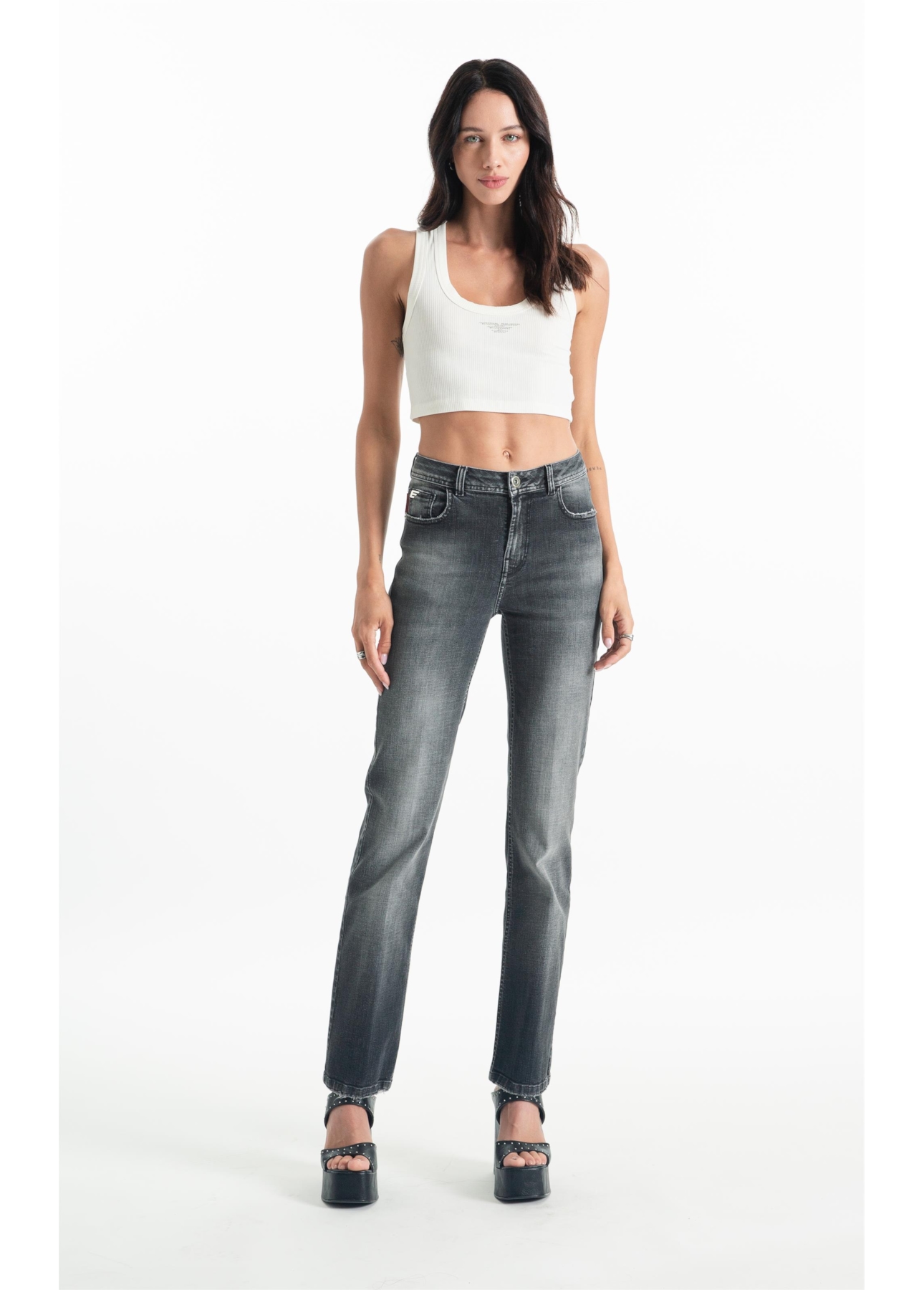 Calça Black Cross Reta Lav.Escuro