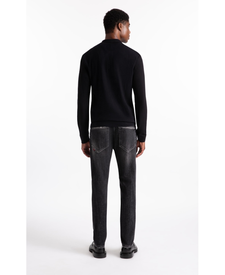 Calça Black Cross Skinny Black C/ 3d e Puidos