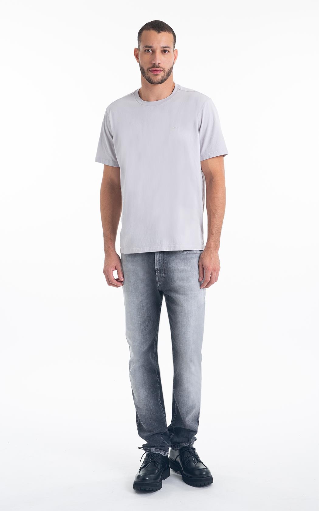 エル6足 Calça Black Cross Slim Lav.Grey