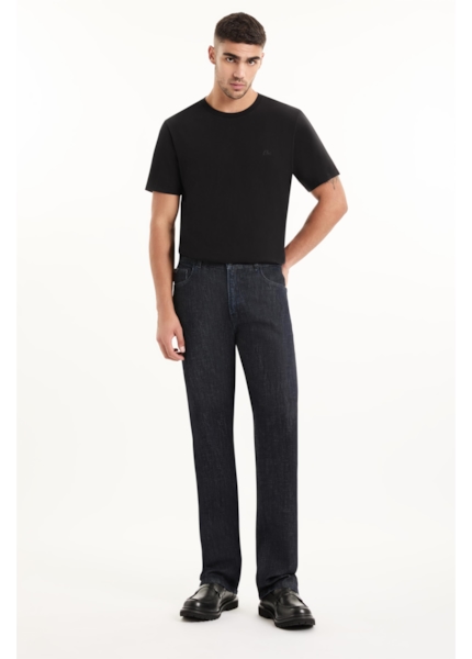 Calça Blue Cross Straight Filigrana Lav. Amaciado C/ Resina