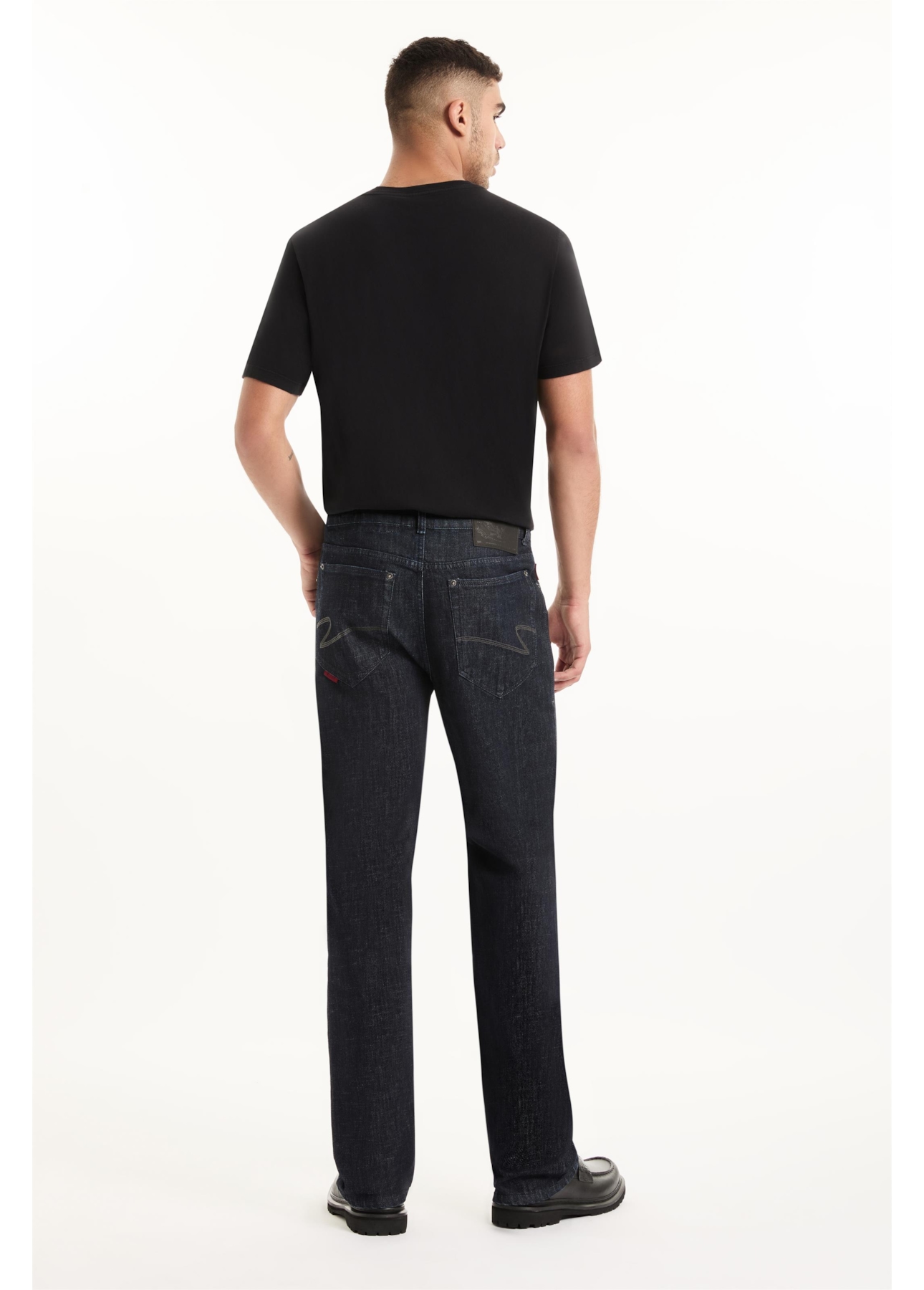 Calça Blue Cross Straight Filigrana Lav. Amaciado C/ Resina