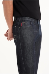 Calça Blue Cross Straight Filigrana Lav. Amaciado C/ Resina