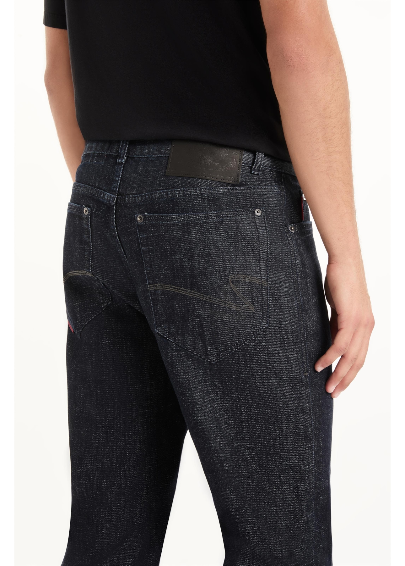 Calça Blue Cross Straight Filigrana Lav. Amaciado C/ Resina