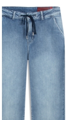 Calça Blue Stretch  Reta Preppy Lav. Claro