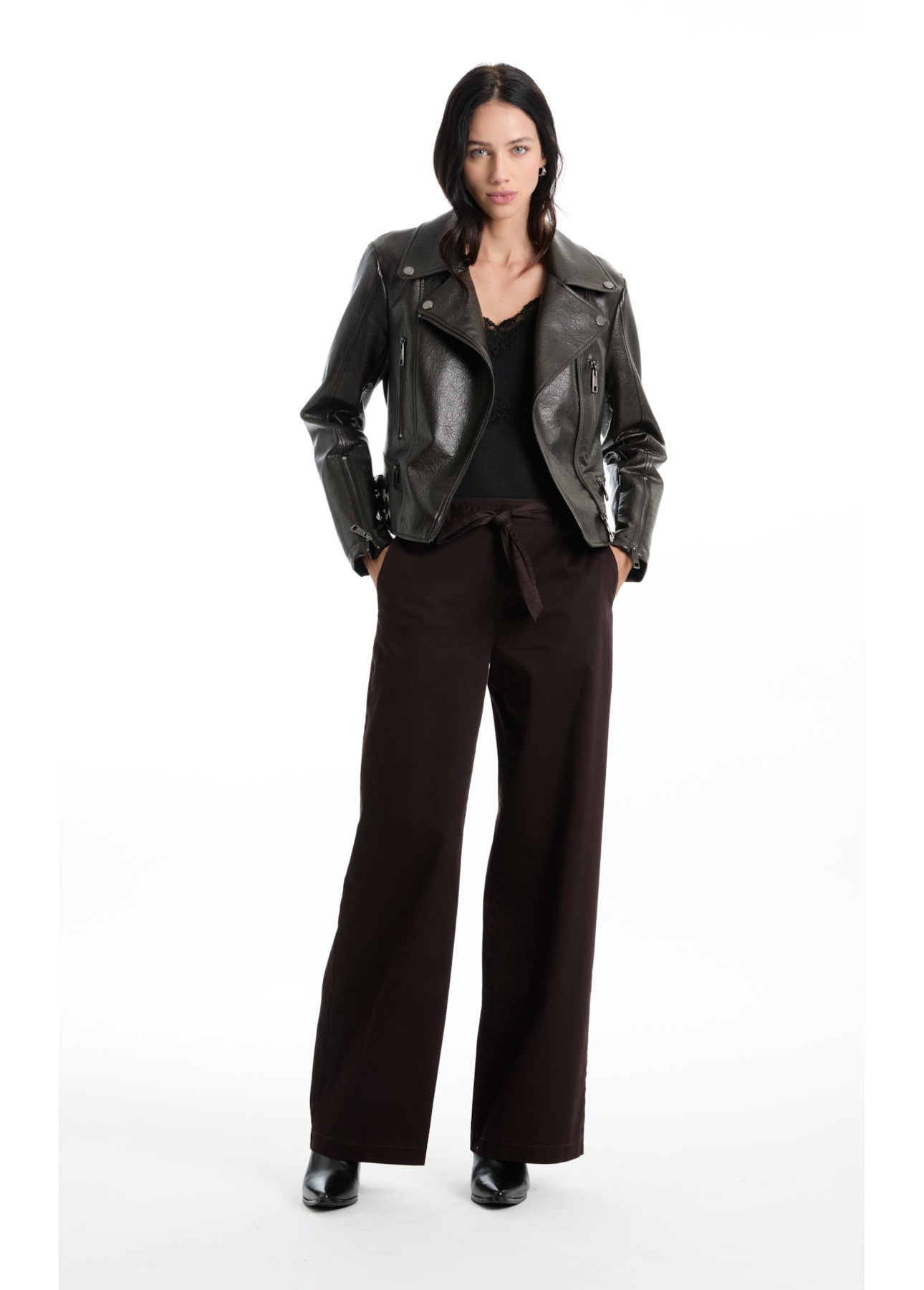 Calça Broken Wideleg Dark Brown