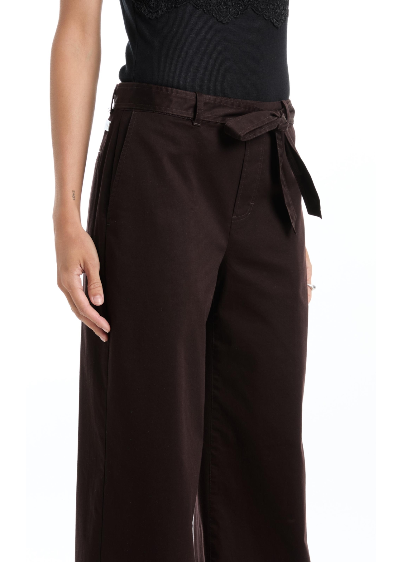 Calça Broken Wideleg Dark Brown