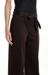Calça Broken Wideleg Dark Brown