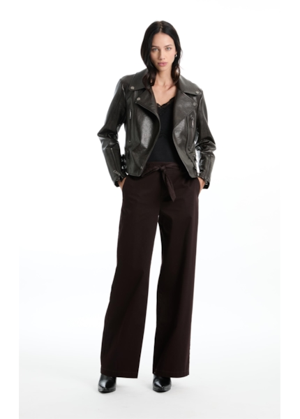 Calça Broken Wideleg Dark Brown