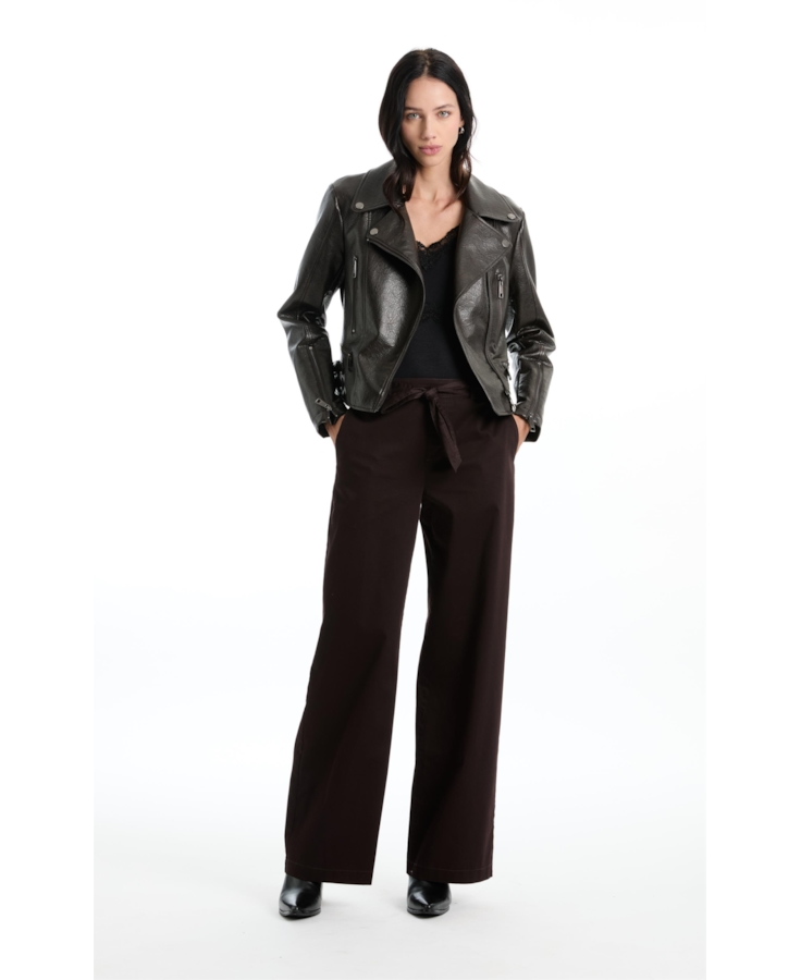Calça Broken Wideleg Dark Brown