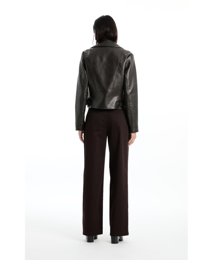 Calça Broken Wideleg Dark Brown